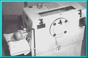 Child in an iron lung c. 1930.